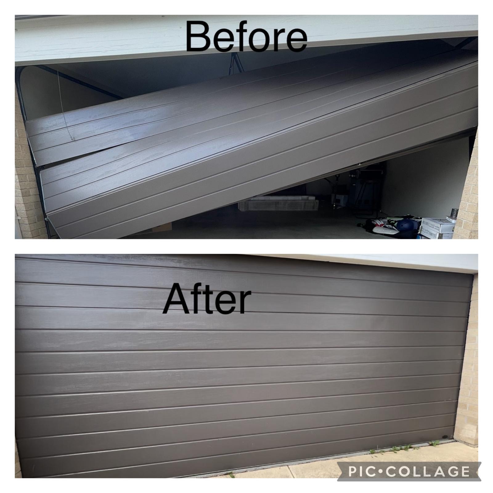 Garage door spring replacement before and after - Melbourne